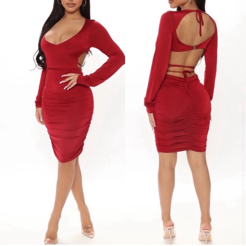 Wine mini dress
